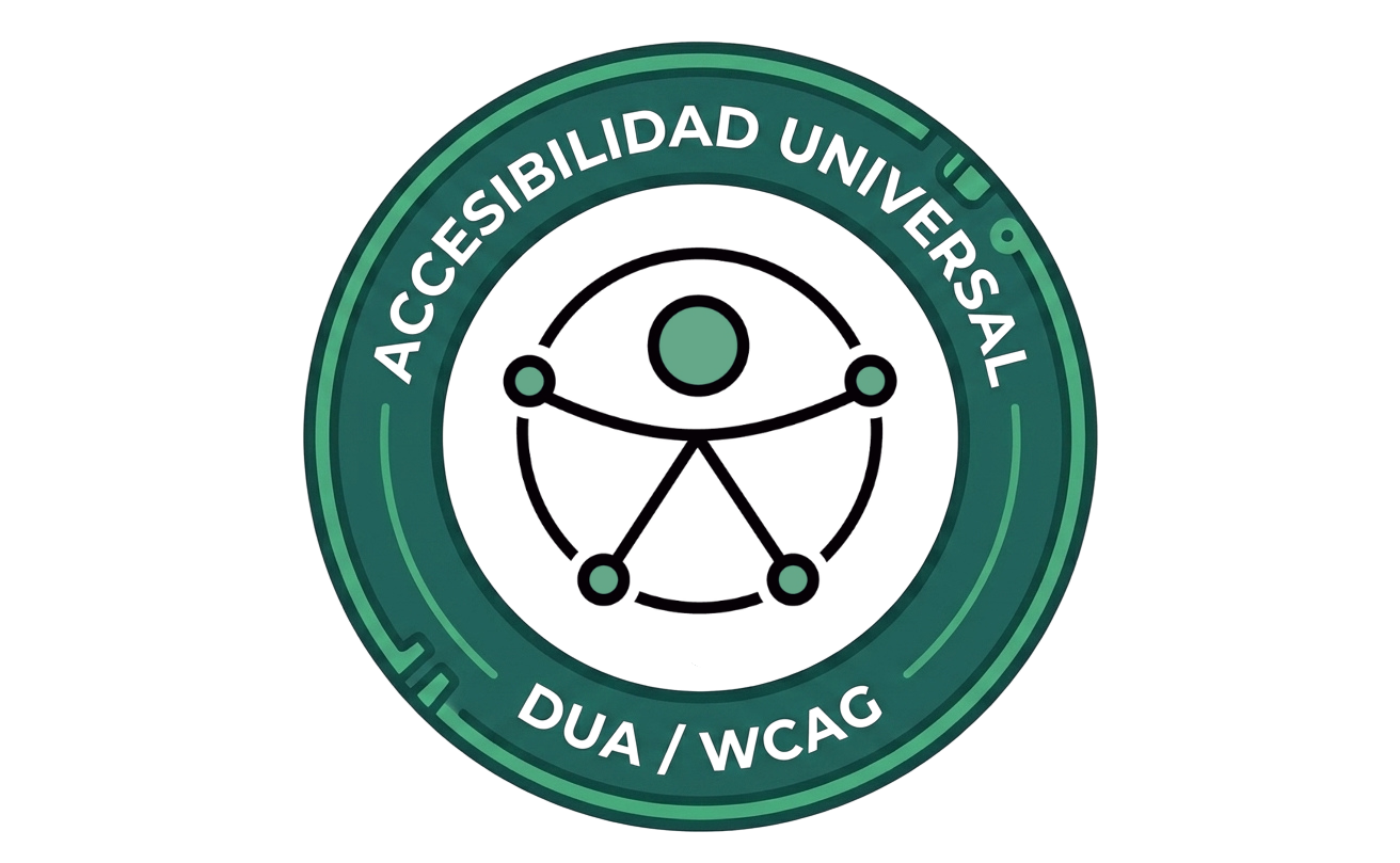 Sello de Accesibilidad Universal DUA y WCAG que certifica el Dise&ntilde;o Universal para el Aprendizaje en los cursos e-learning de Conetium.